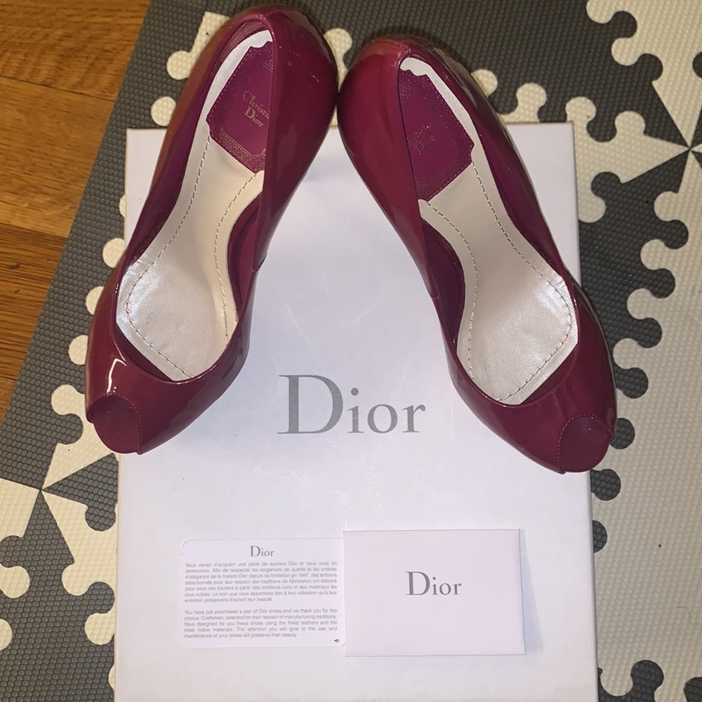Burgundy Dior Peep Toe Pumps! - Picture 9 of 9